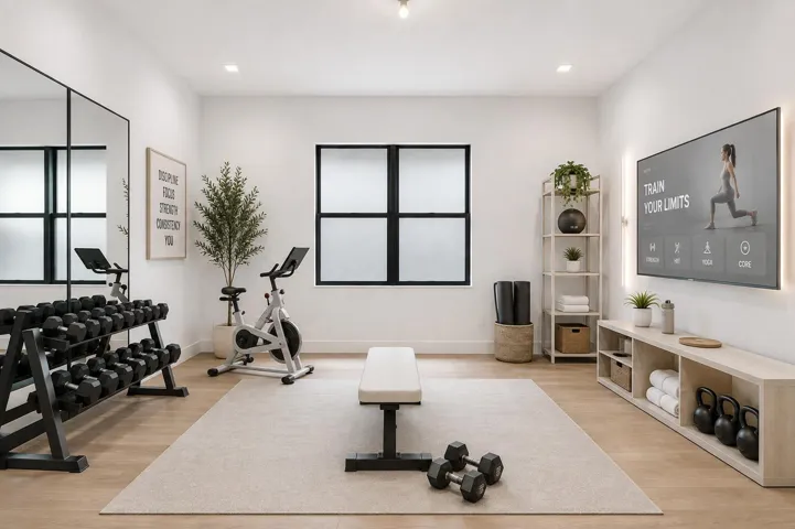 staged as workout room