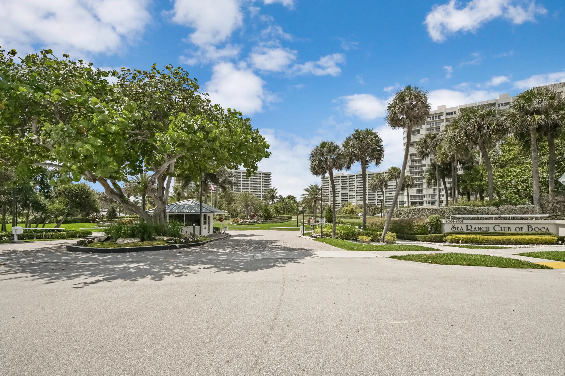 By A1-A. Residence entrance by Spanish River Blvd.