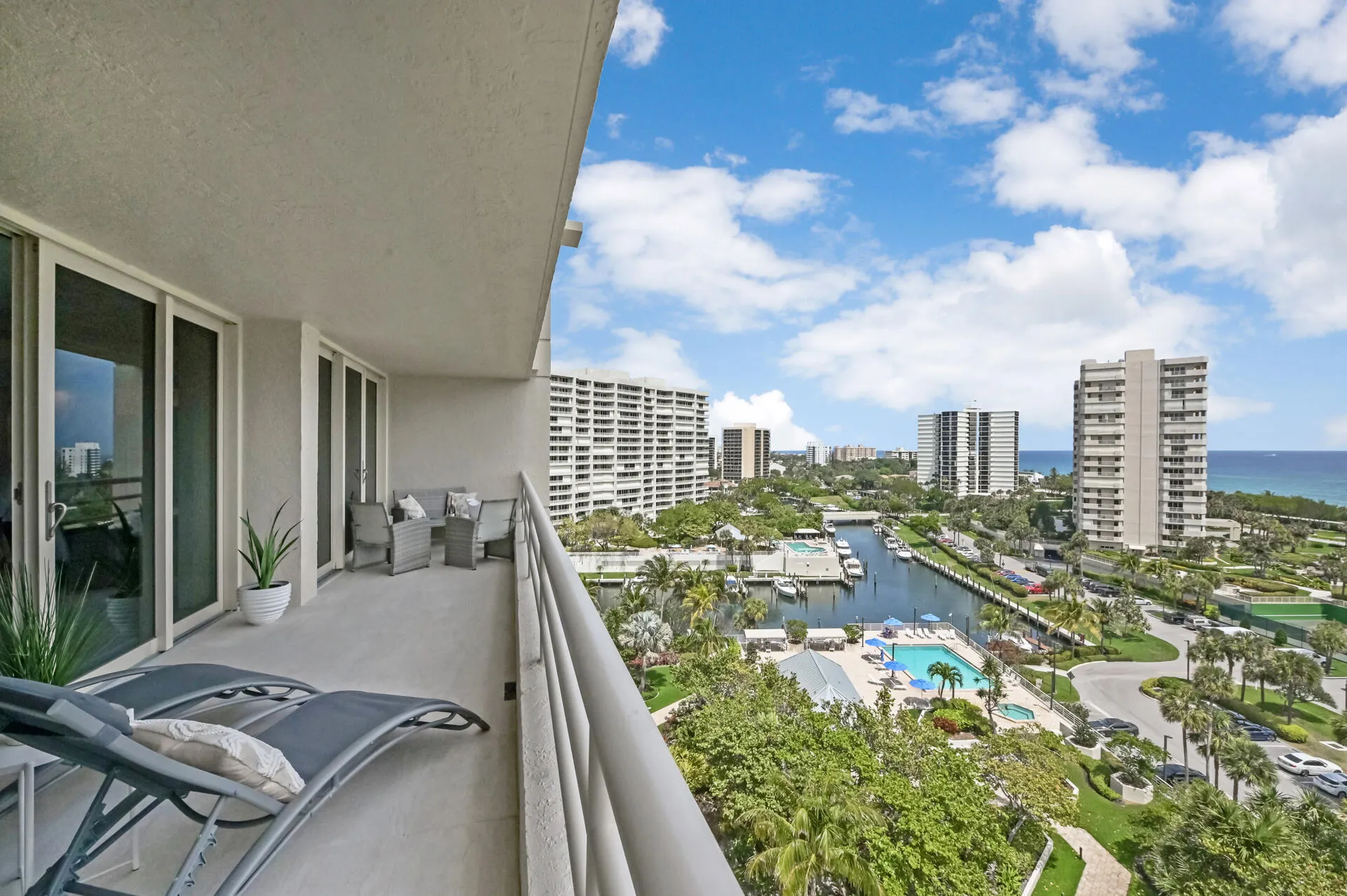 Spacious balcony.