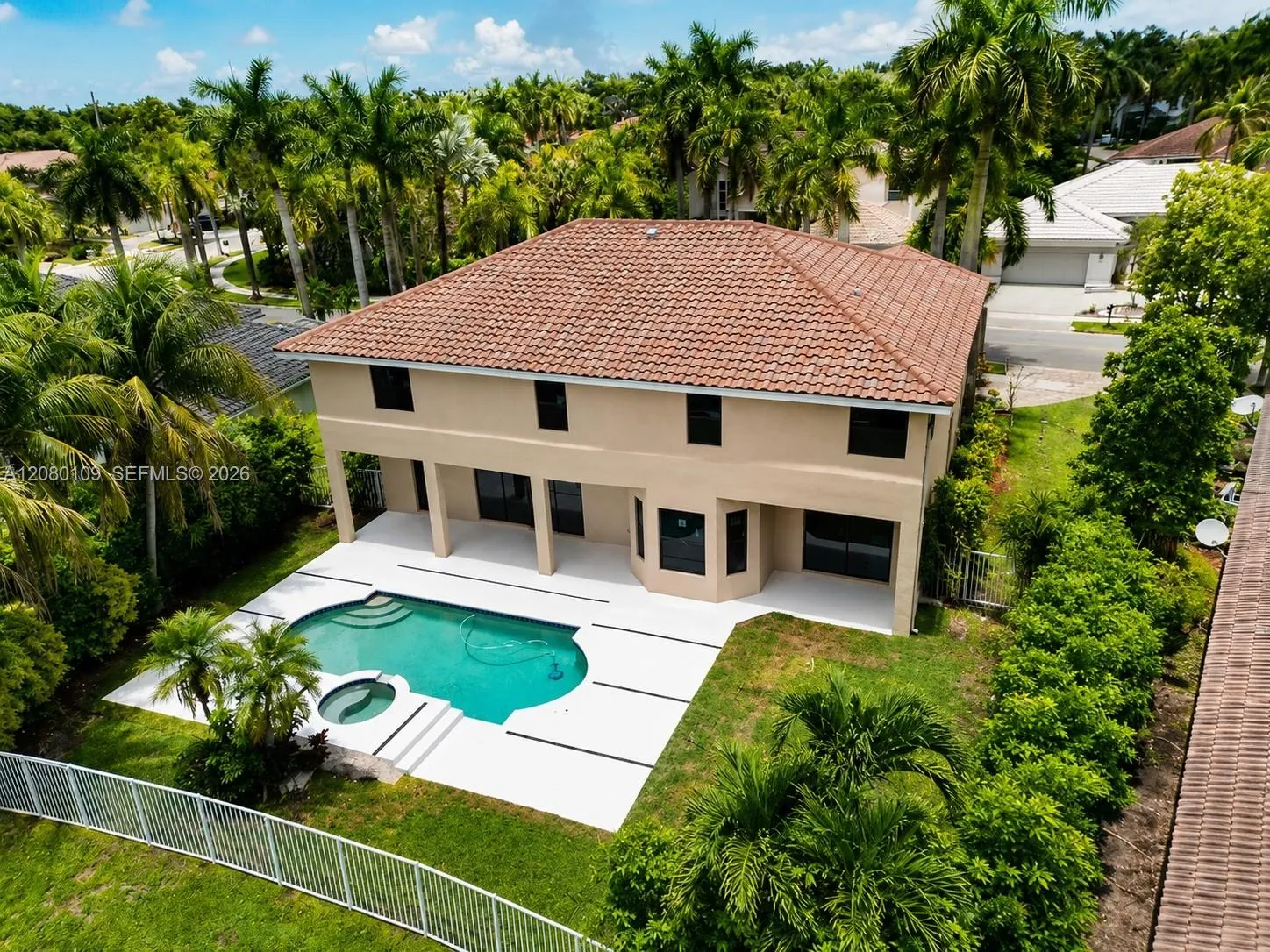 Aerial Rear & Pool View