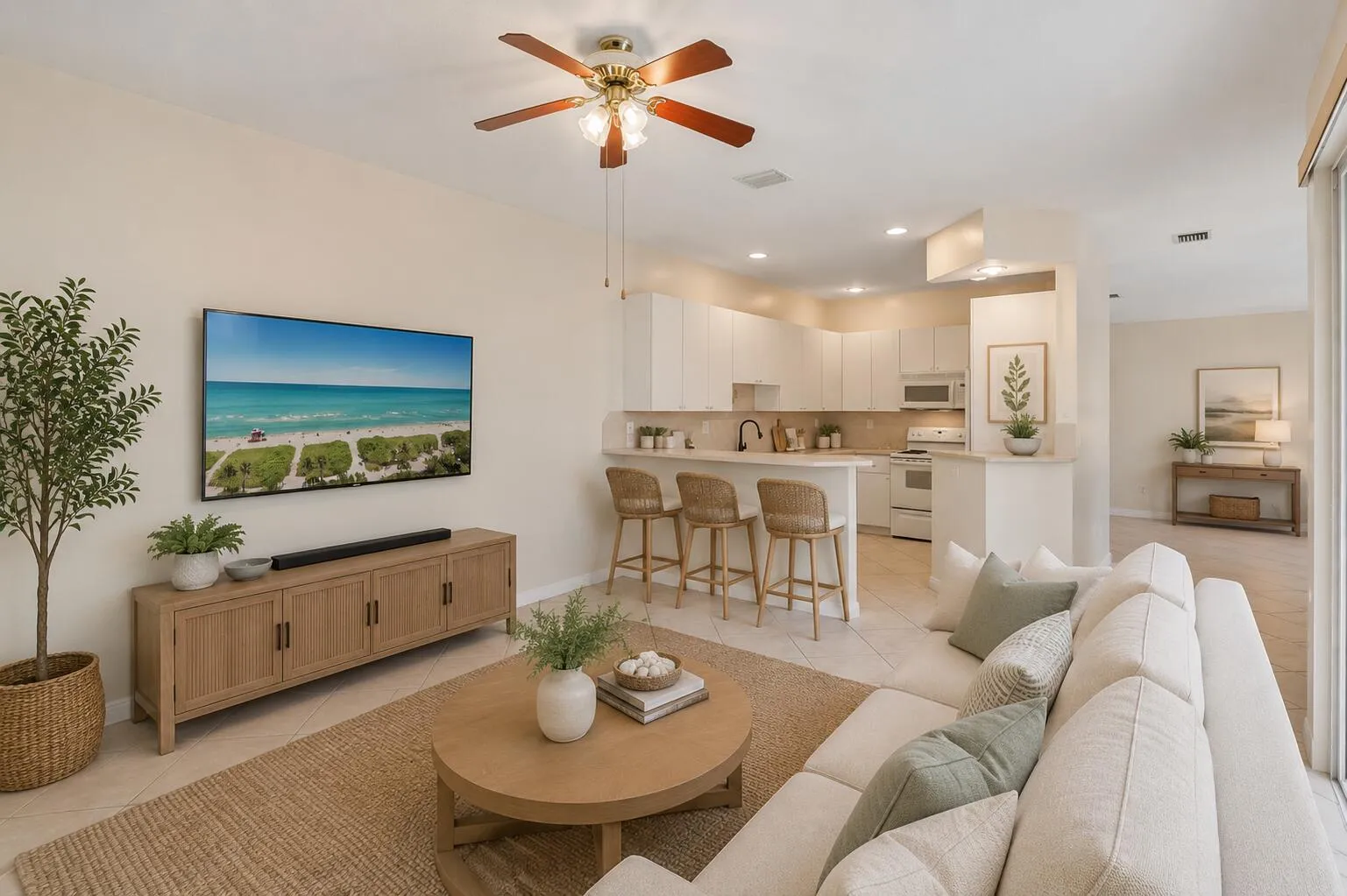 Virtually Staged family room