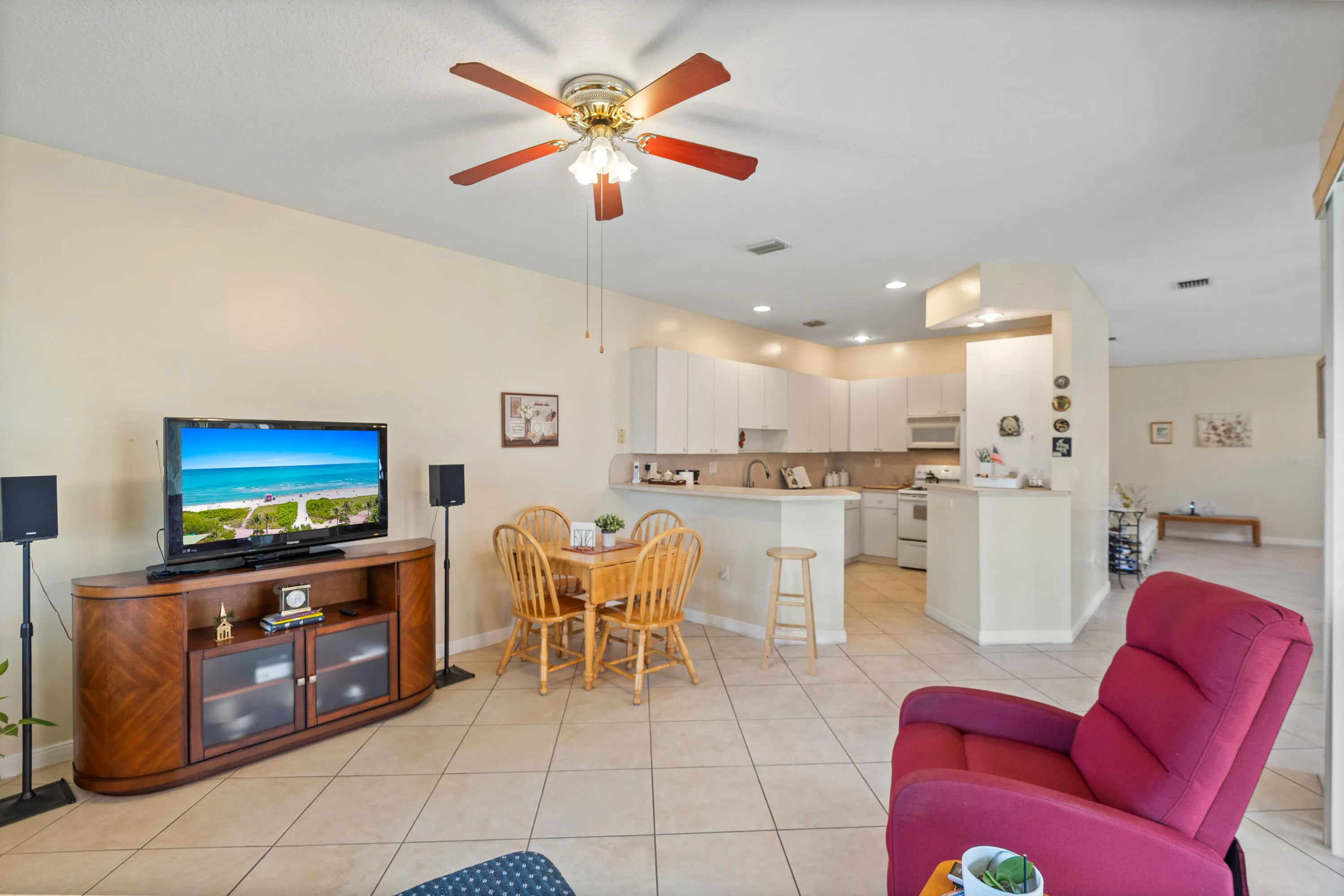 Open-concept living space featuring a comfortable Family Room just off the kitchen.