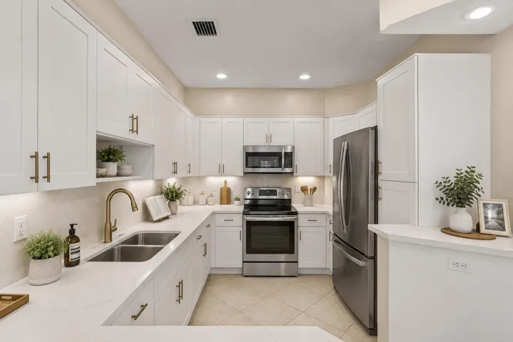 Virtually altered kitchen to show the potential with minor updates.