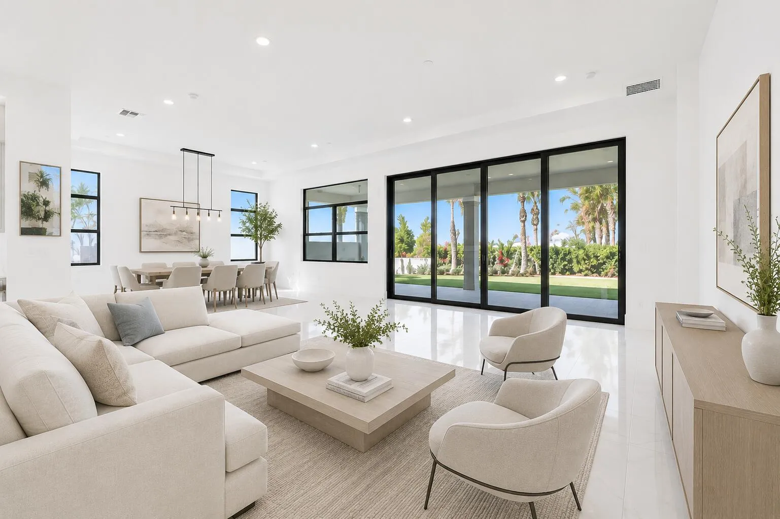 Great room virtual staging