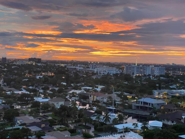 Beautiful sunsets and city lights at night.