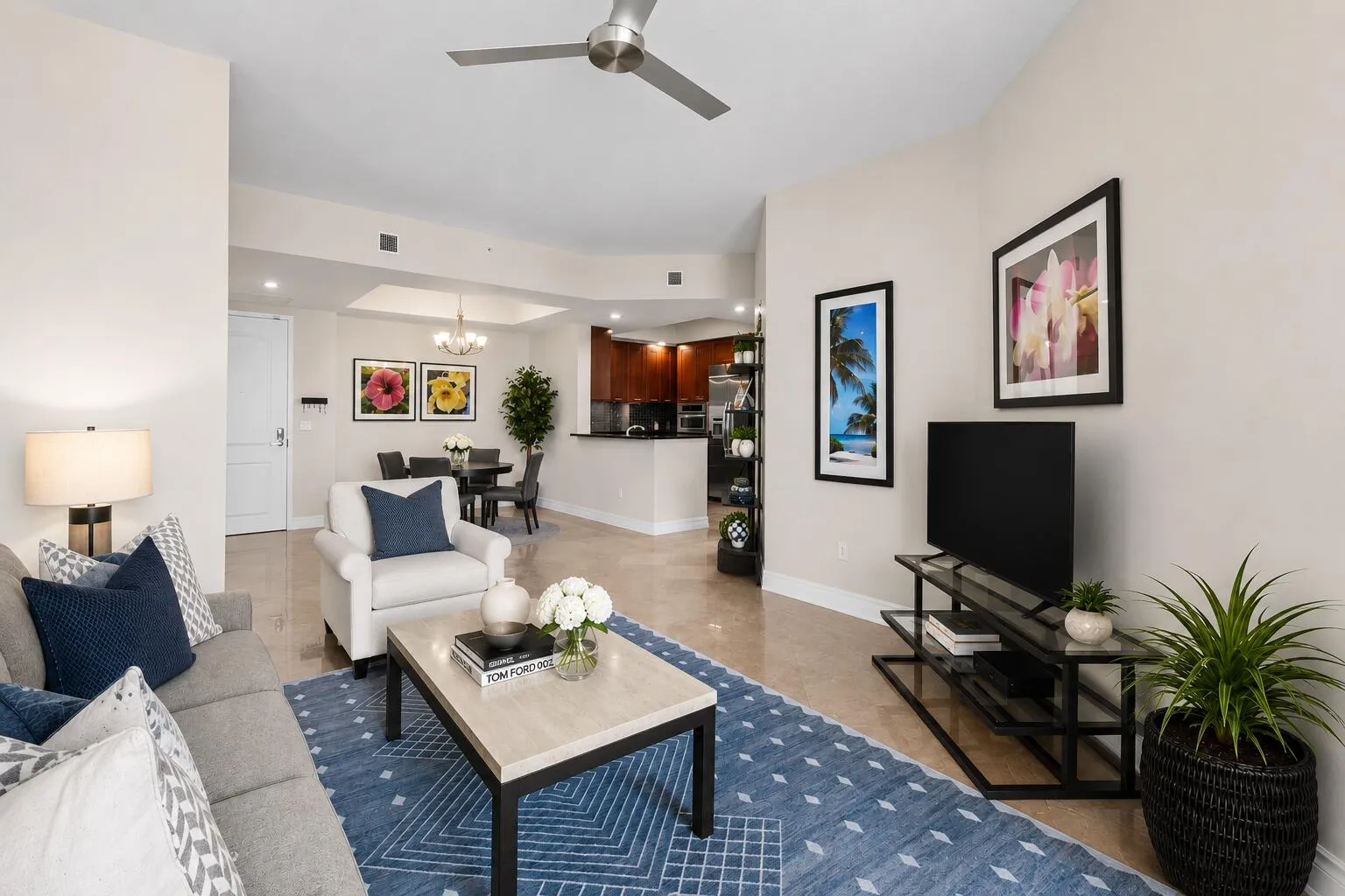 Living Room w/ Vaulted Ceilings