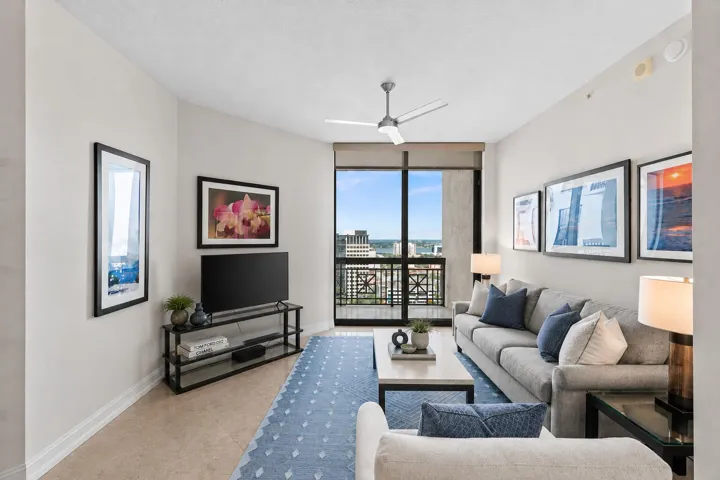 Clear Lake Sunset View Living Room