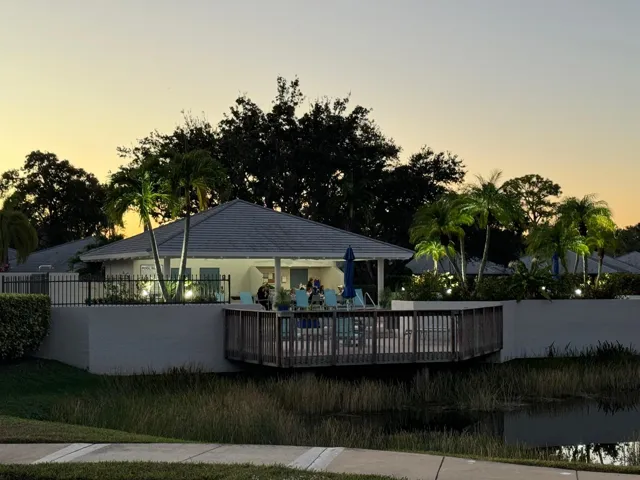 pool by sunset