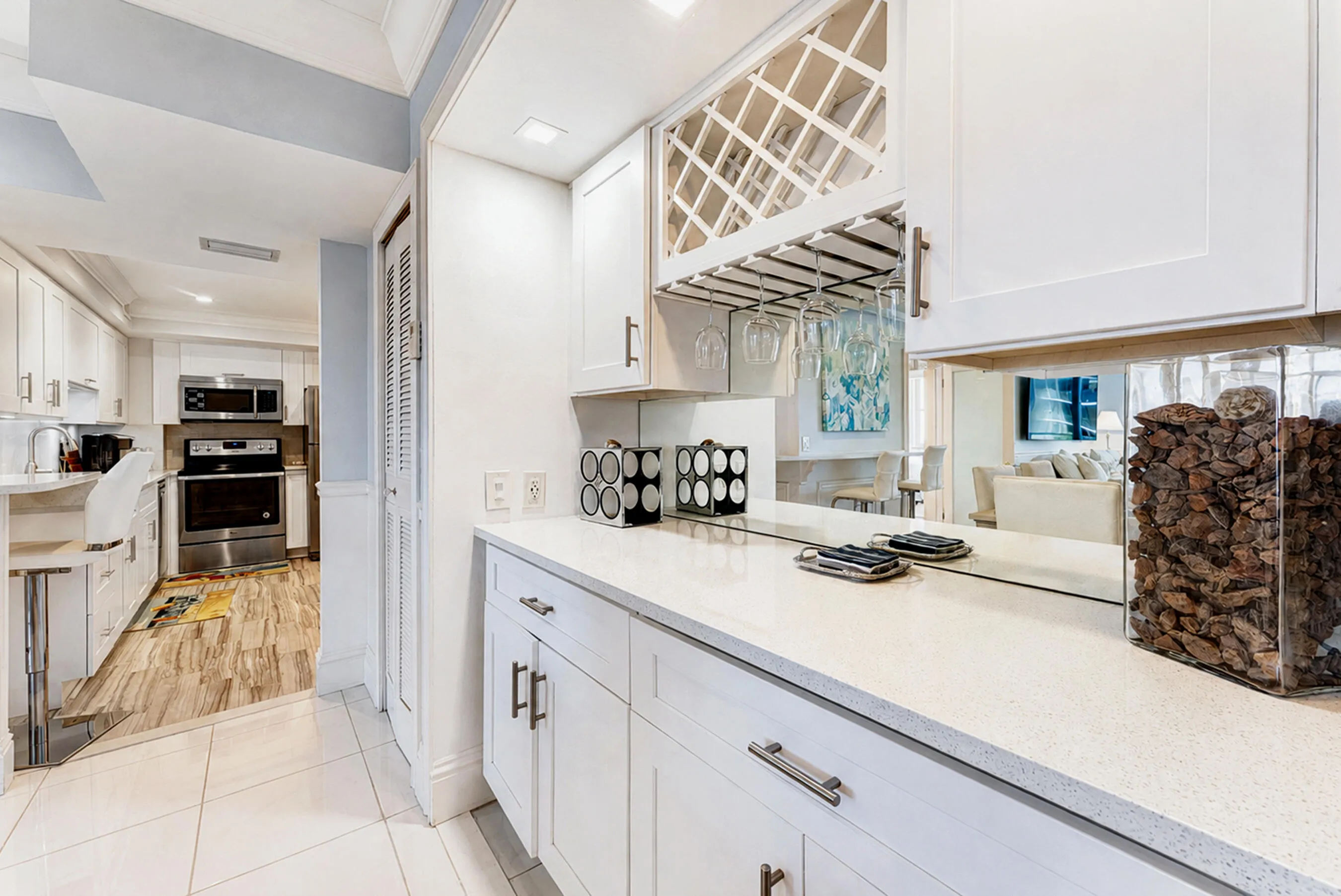 Built in serving area