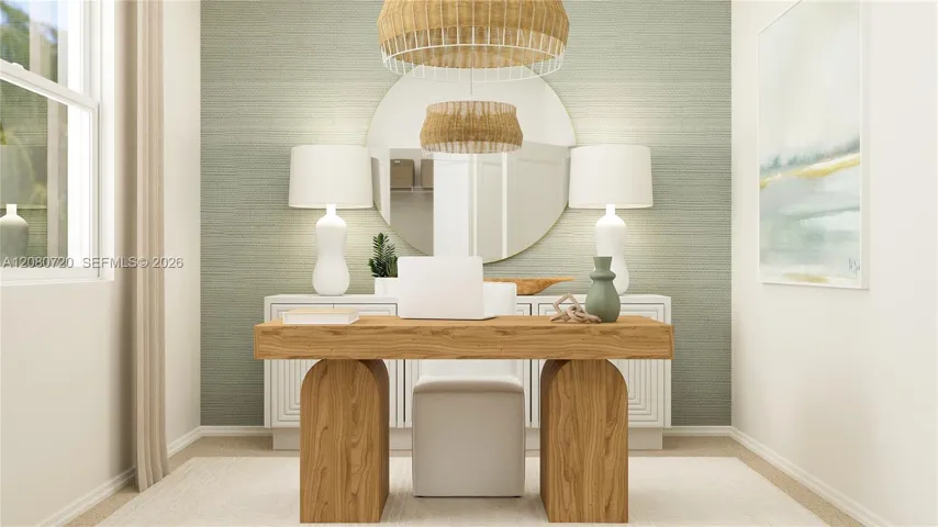 As the sole secondary bedroom on the first floor, this space is ideal for a home office, overnight guests or residents needing additional privacy.