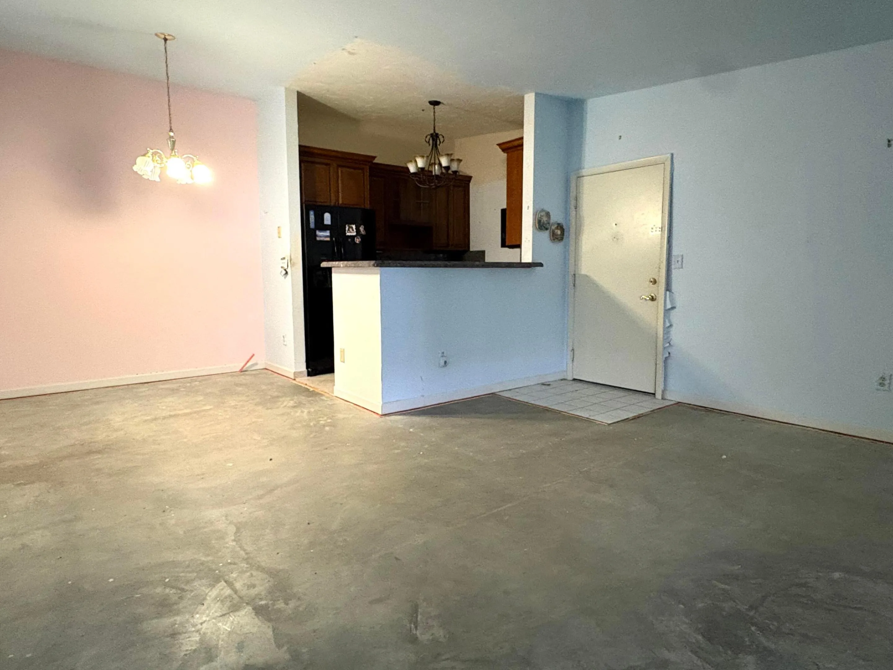 Flooring is removed