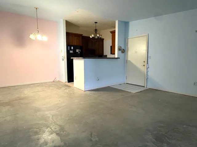Flooring is removed