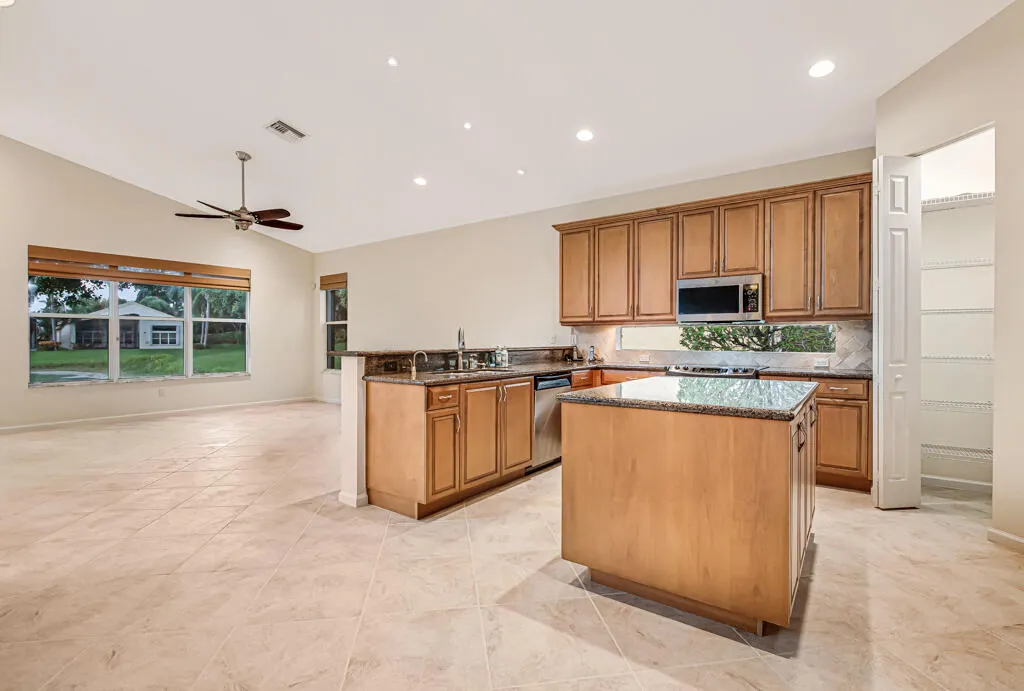 Kitchen and family room