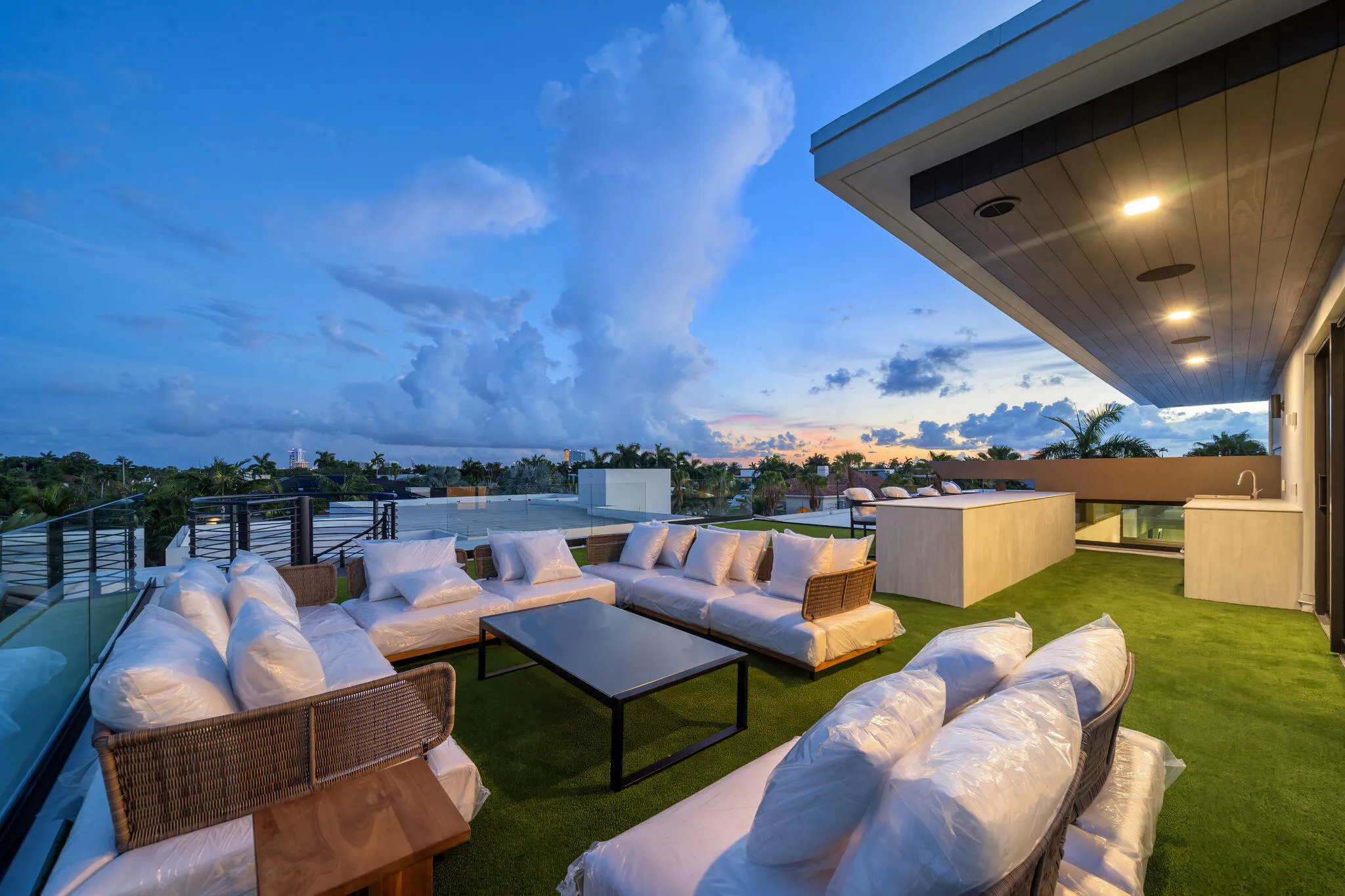 Rooftop outdoor lounge and bar