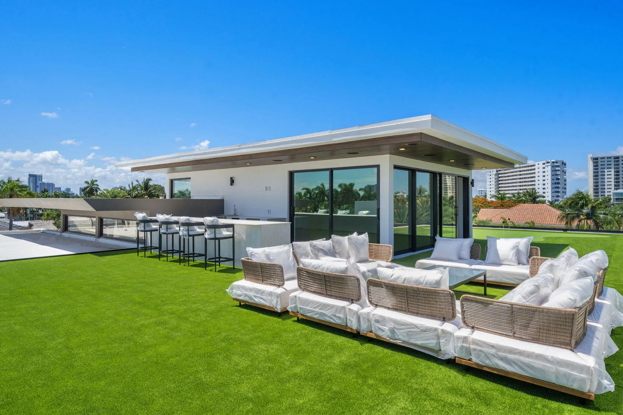 Rooftop outdoor lounge and bar