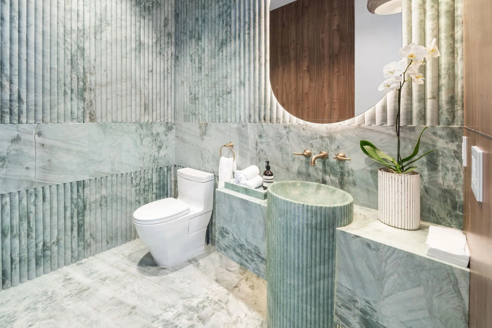 Marble powder room