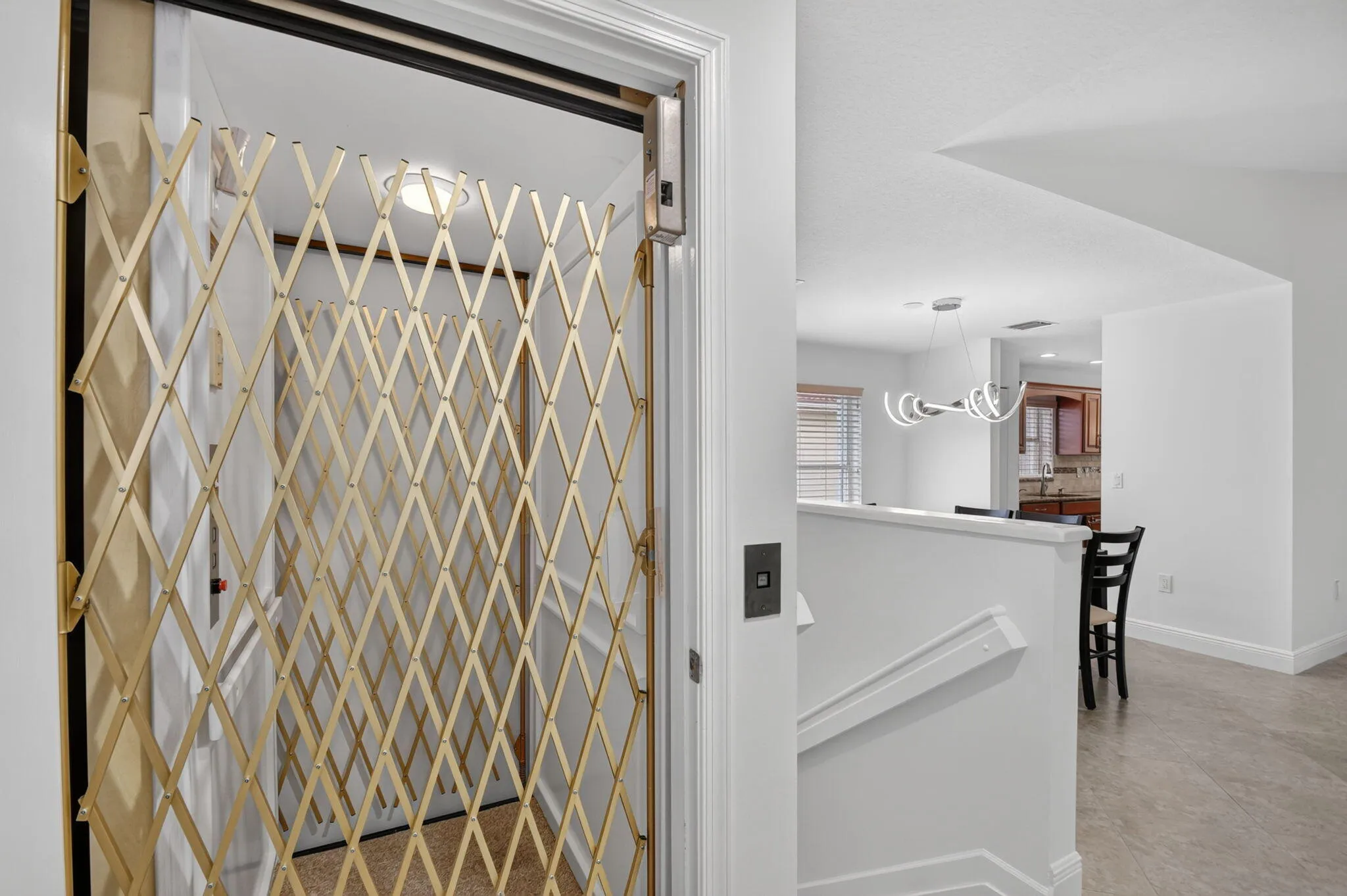 Upper entrance to elevator