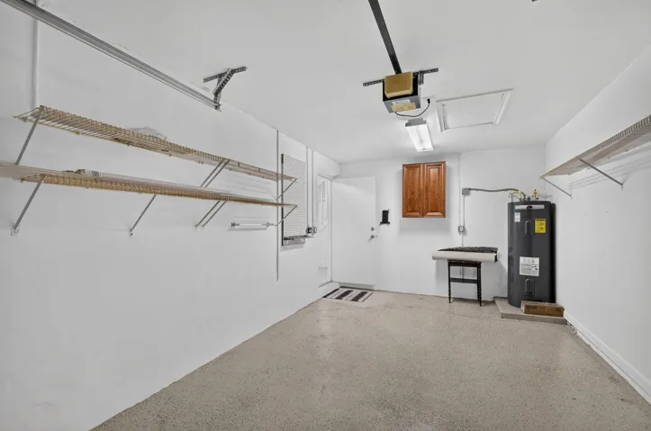 Garage with painted floor