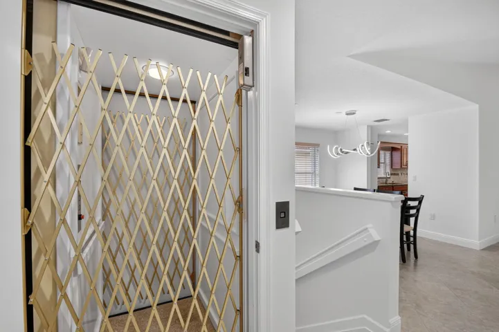 Upper entrance to elevator