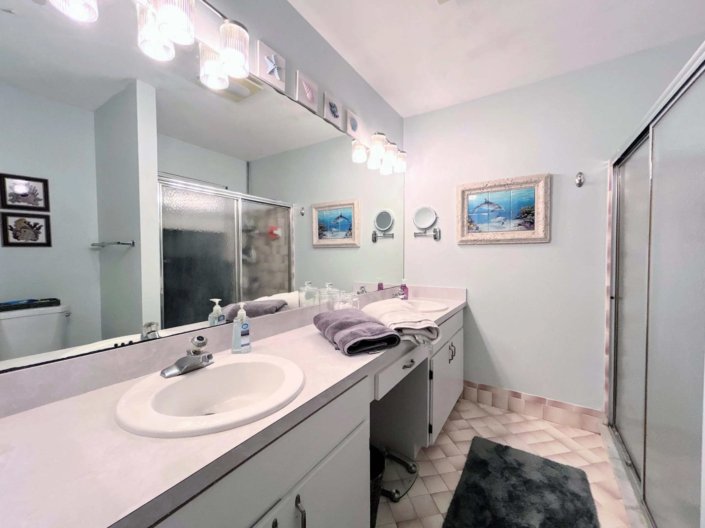 Primary bath w/ walkin shower dual sinks