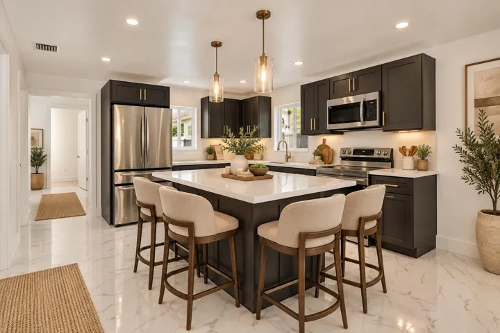 virtual staged kitchen