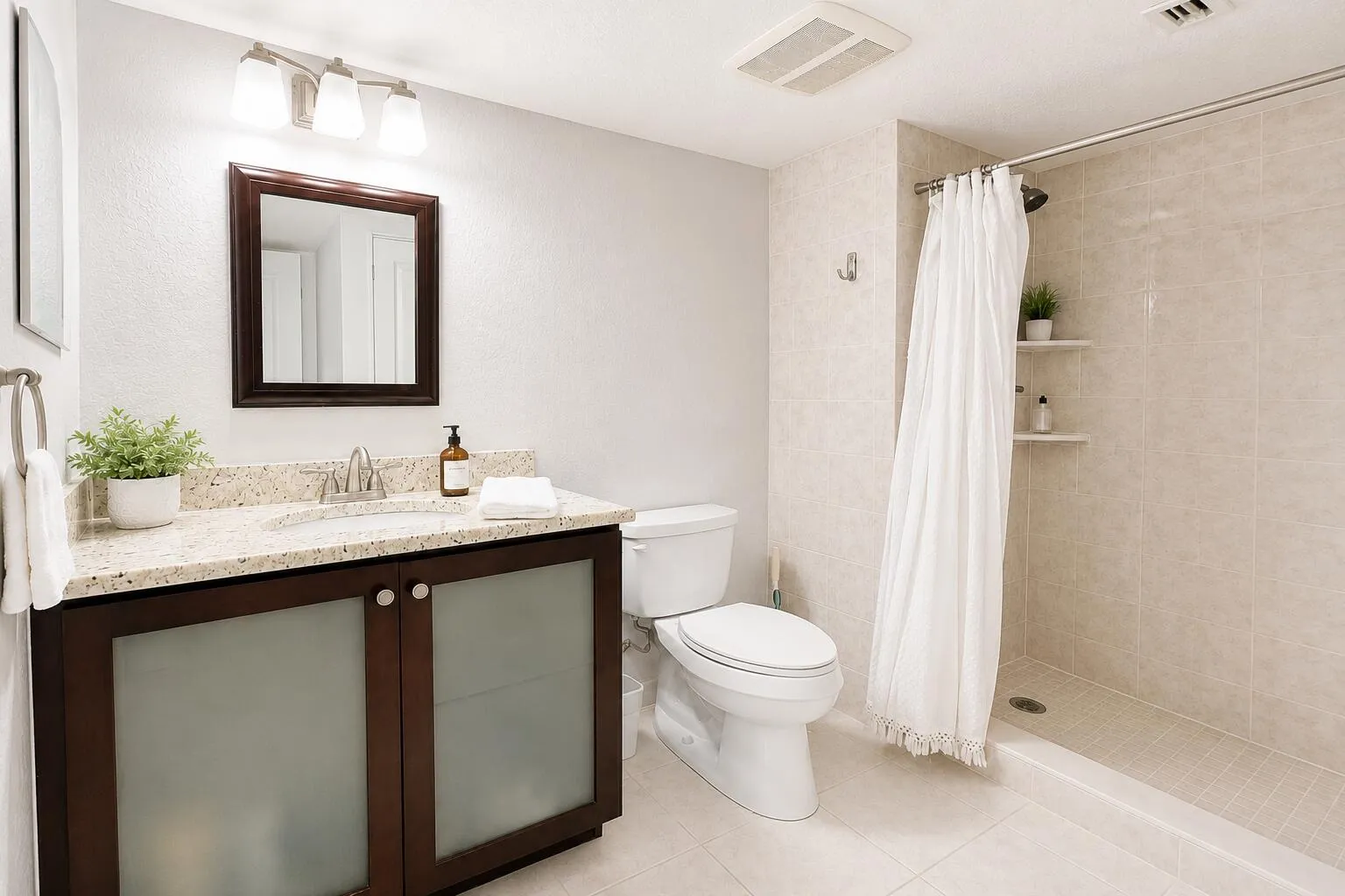 Remodeled Guest Bathroom with shower