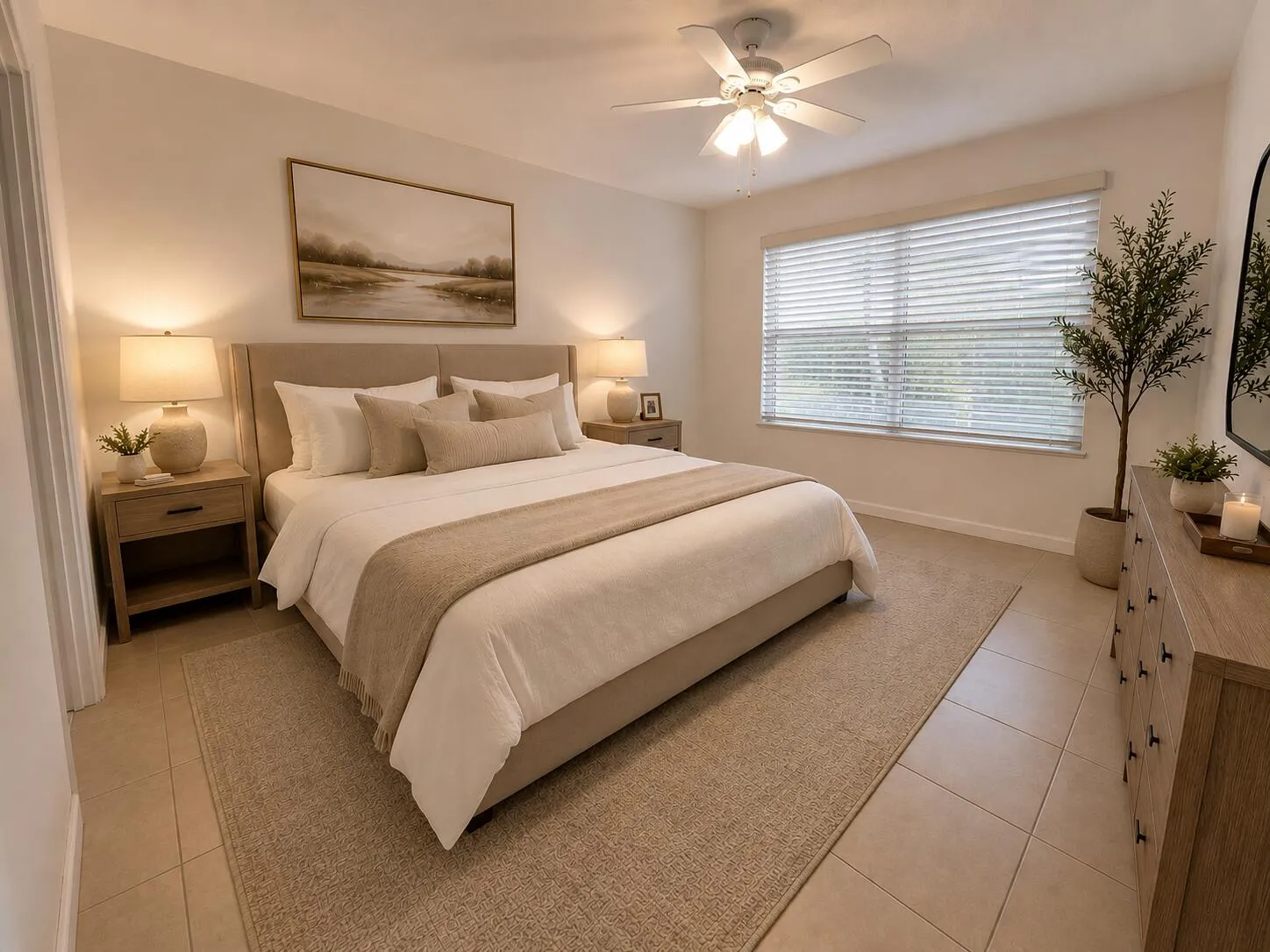 Virtually Staged Master Bedroom