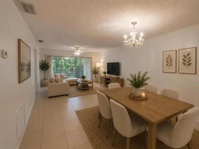 Virtually Staged Living Room- Dining Roo