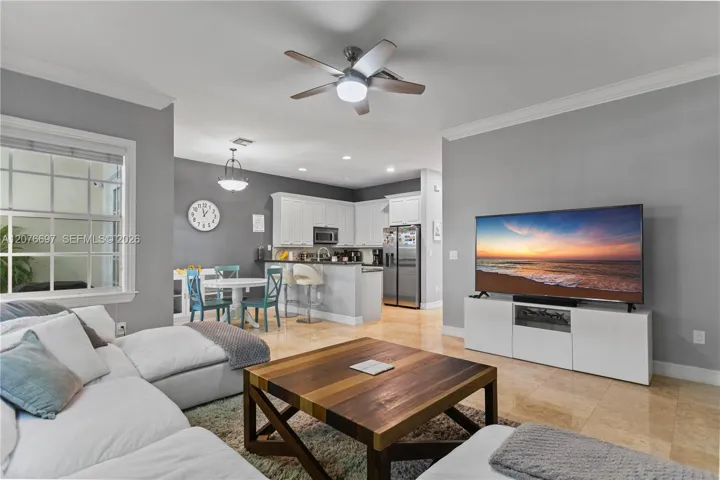 Spacious Great Room flowing into the Kitchen and Dining area.