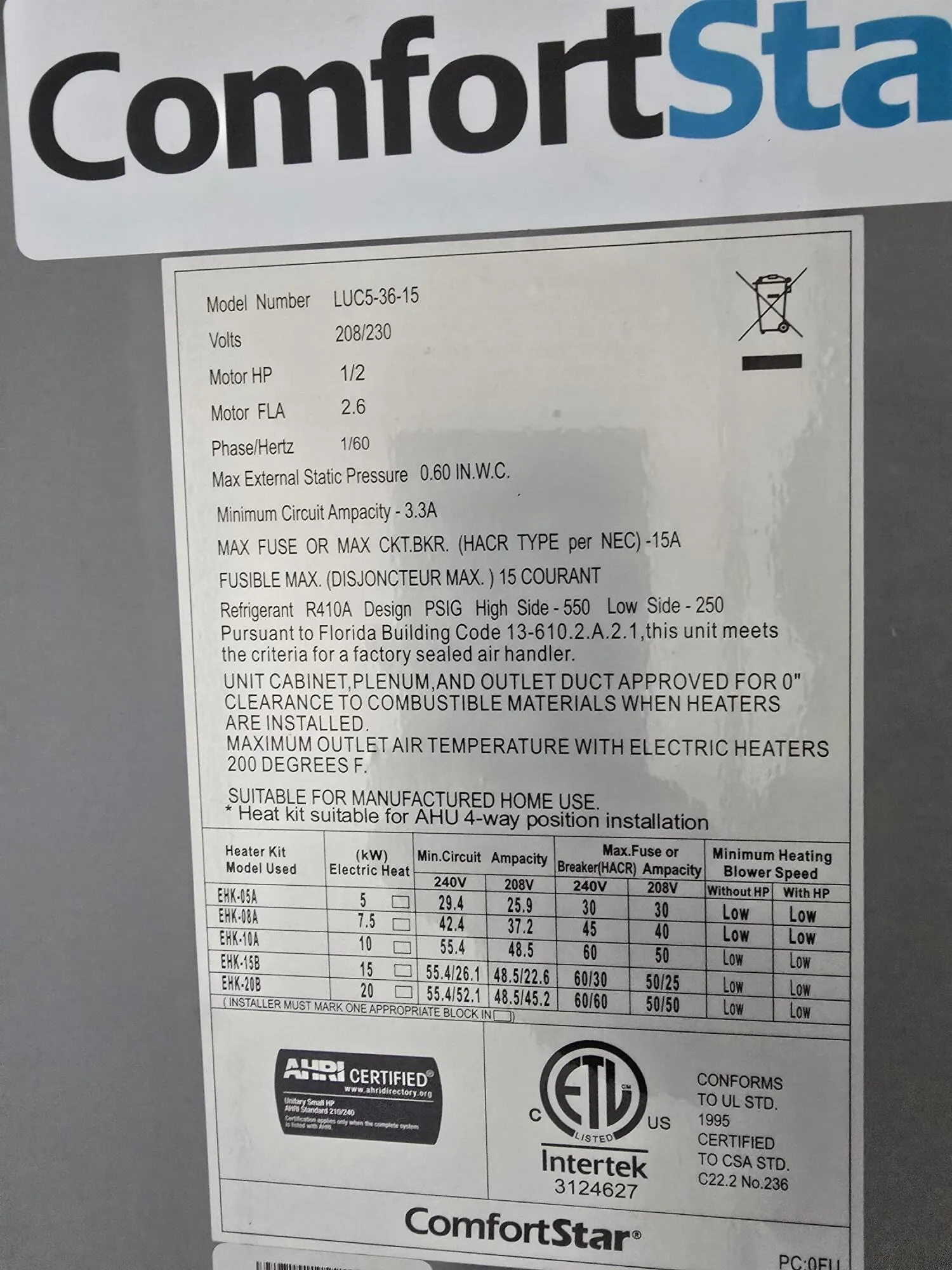 hvac label