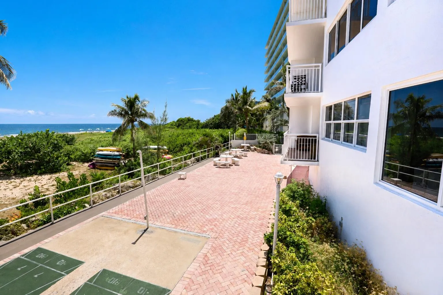 Shuffle board facing the beach!