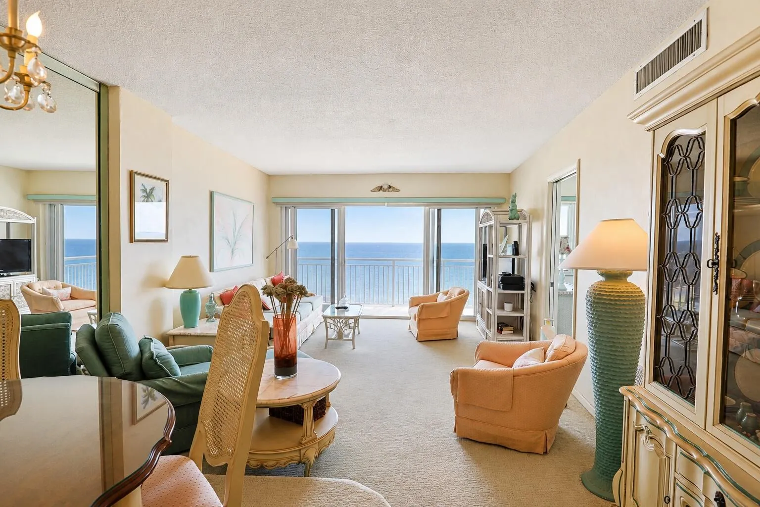 Living room with direct ocean view!
