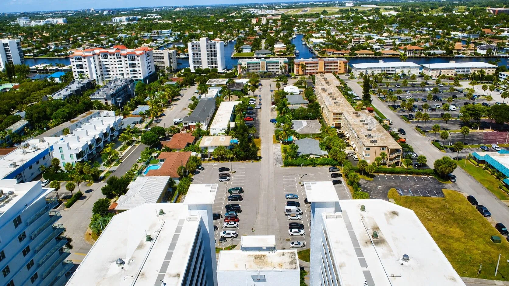 Open surface parking lot.