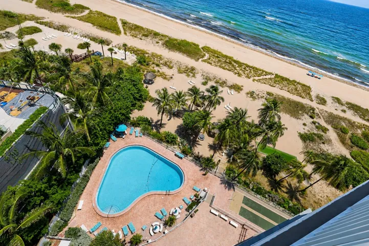 Balcony view of the pool and beach!