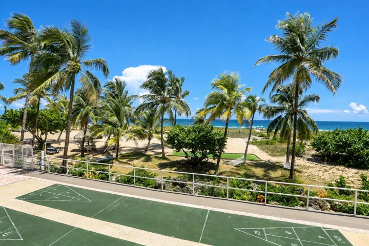 Shuffle board facing the beach!