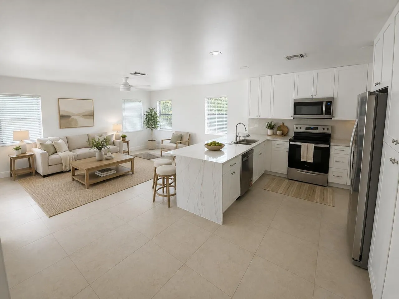 Kitchen LivingRoom Staged
