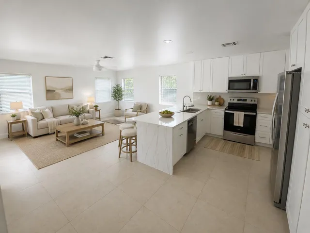 Kitchen LivingRoom Staged