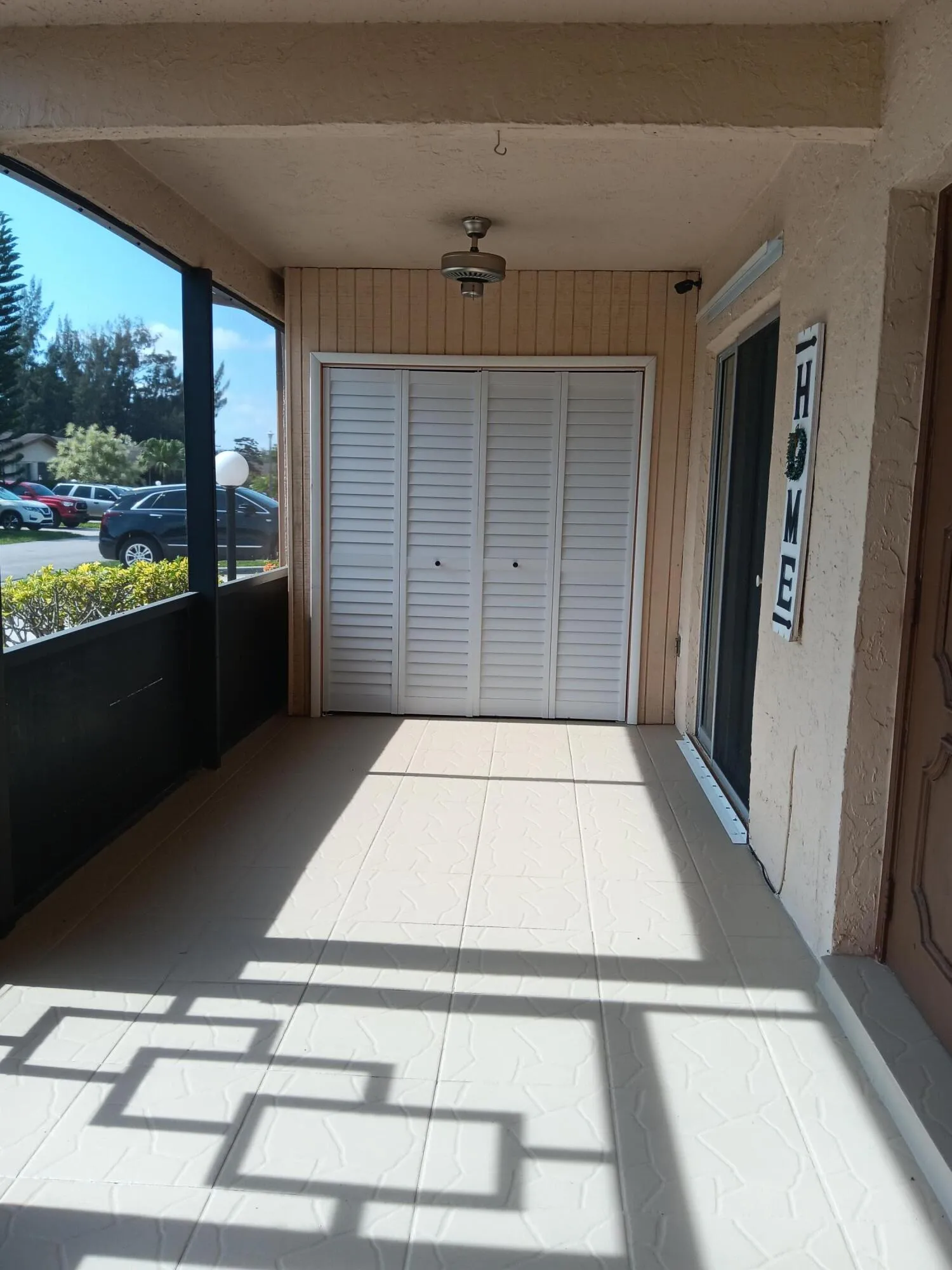 Enclosed Patio with storage closets