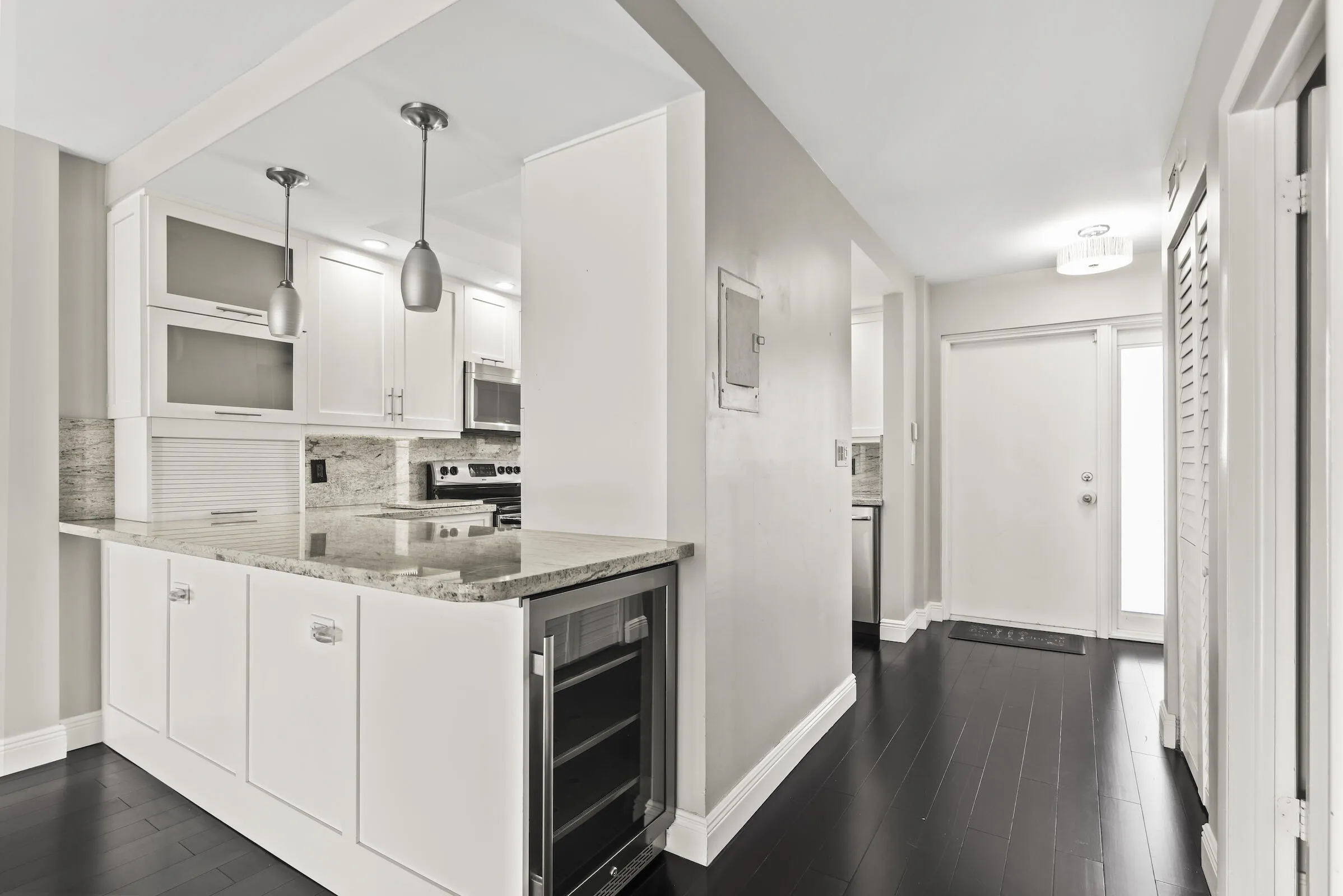 Open Kitchen with Wine Refrigerator