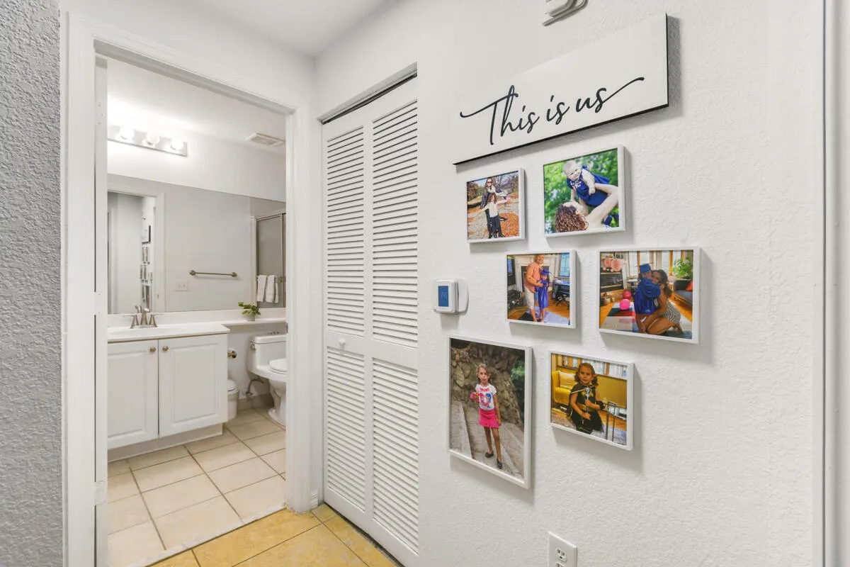 hallway to downstairs bathroom