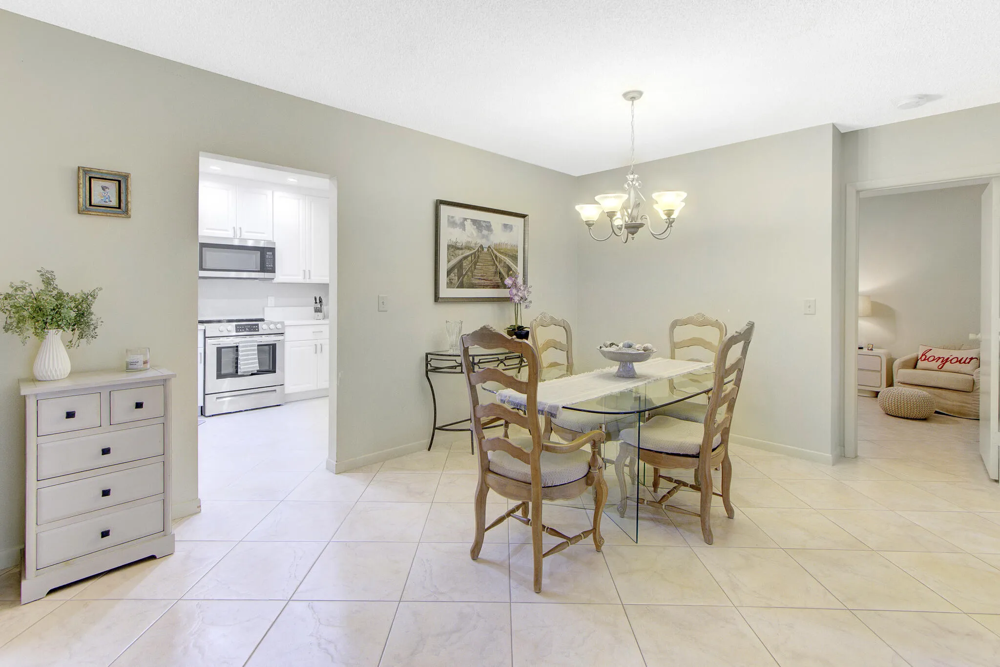 Tile flooring throughout