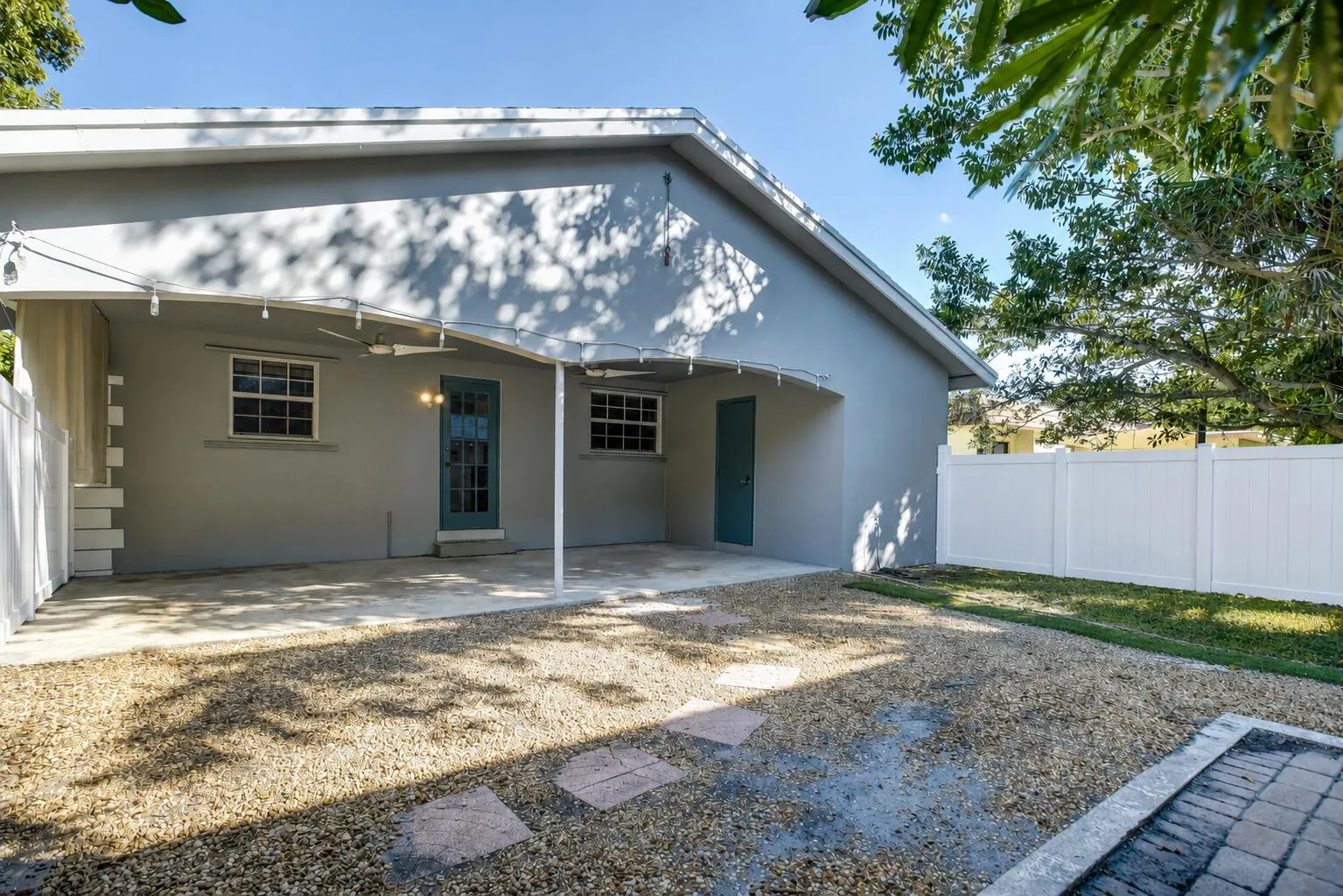 Rear of home white PVC