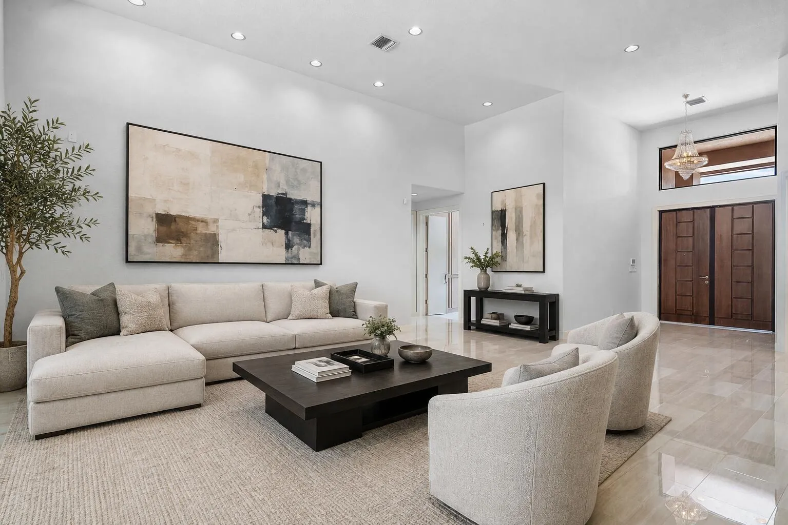 Living room staged