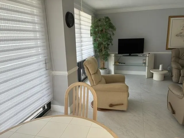 Dining area into living room