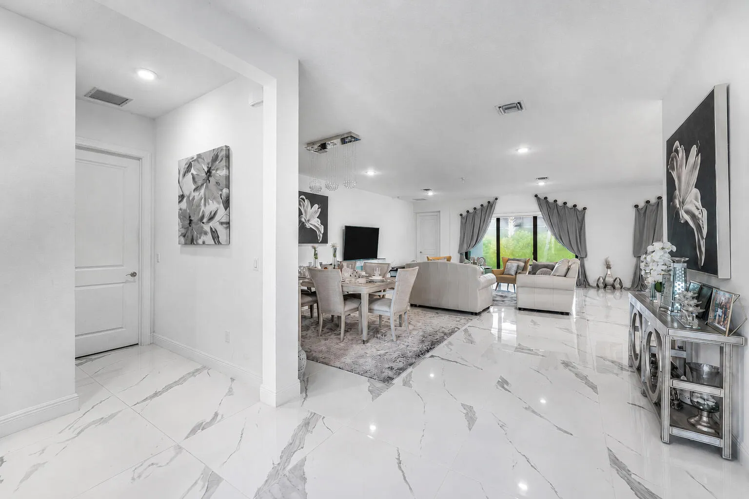 #15 Elegant dining area with an open