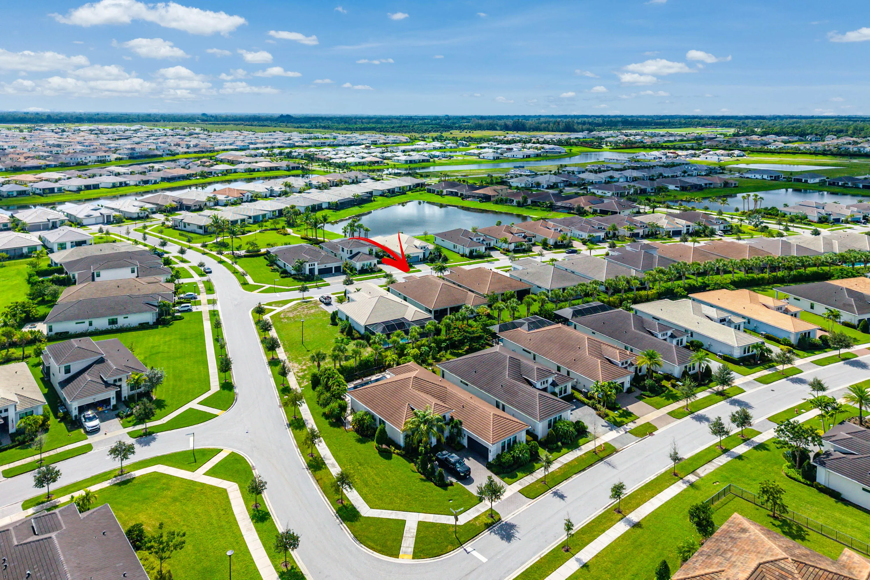#29— Aerial view highlighting the home