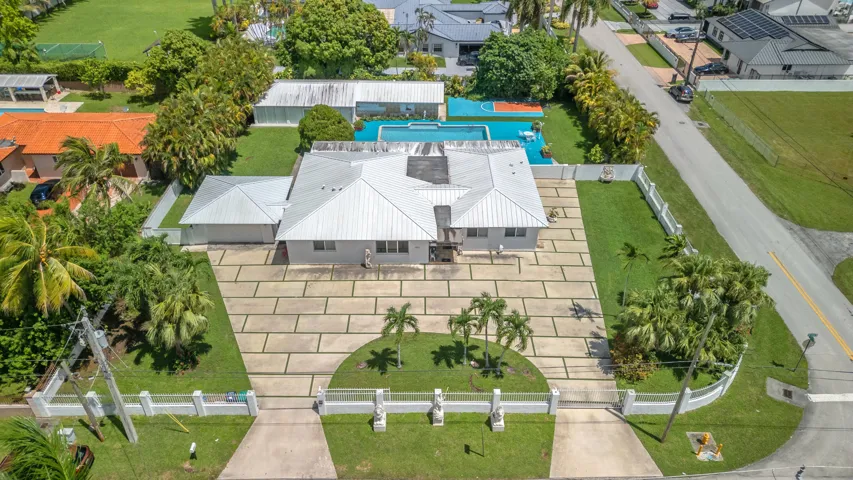AERIAL SHOT corner lot