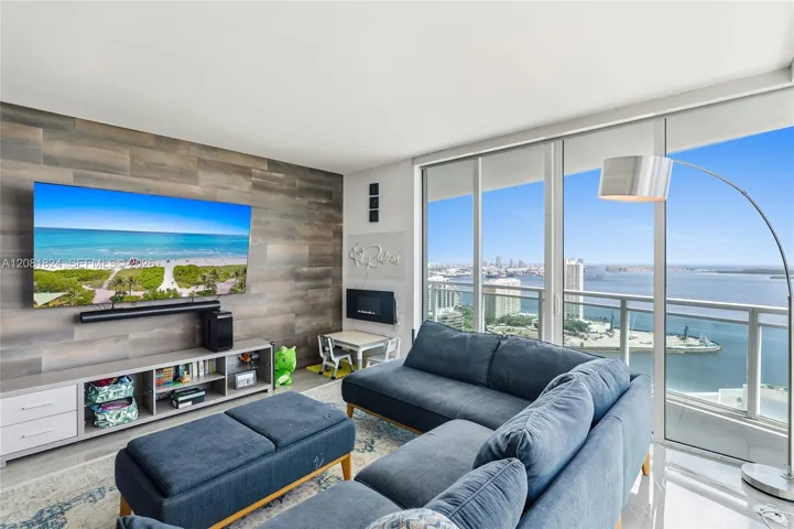 Spacious Living Room with direct water views
