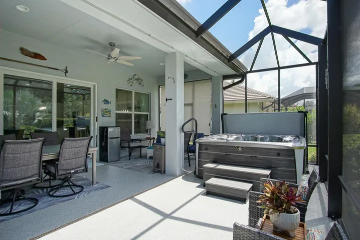 screened hot tub