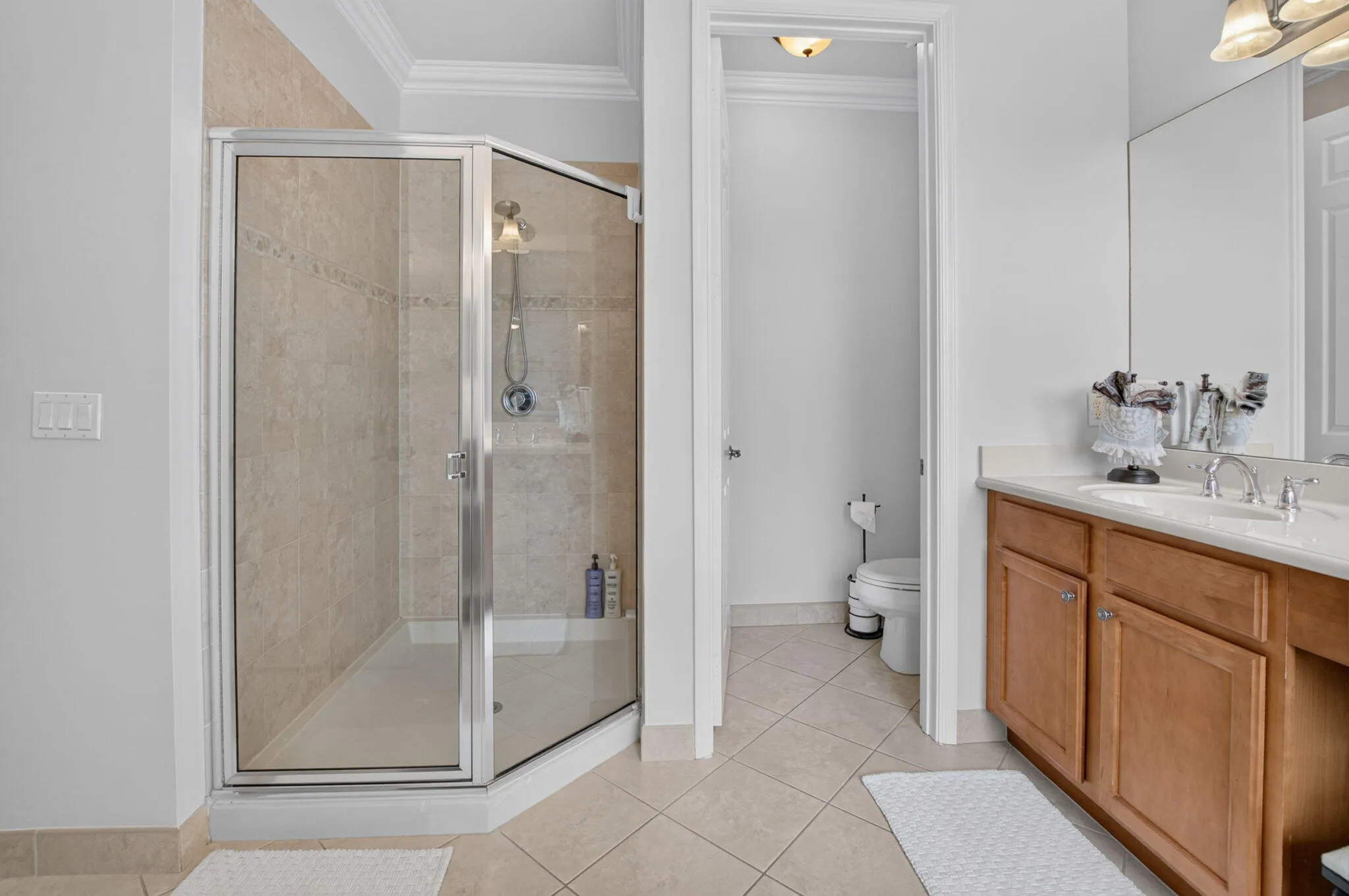 Primary Bath | Glass Shower & Water Closet